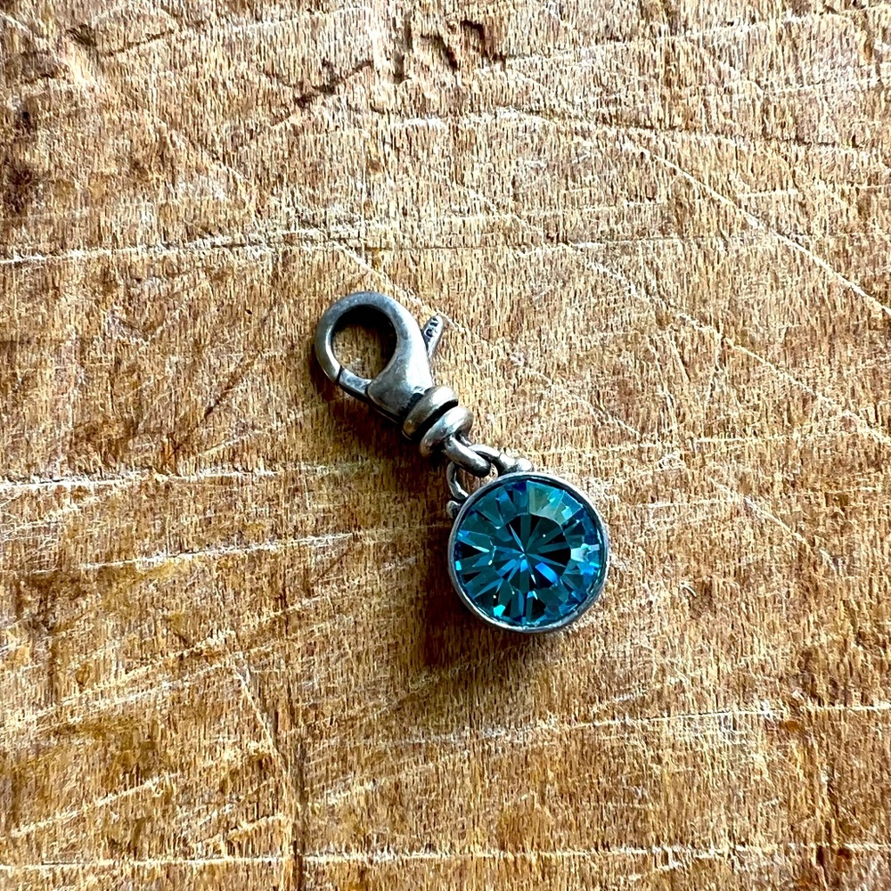 Silpada Sterling Silver and Aqua Marine Cubic Zirconia Charm